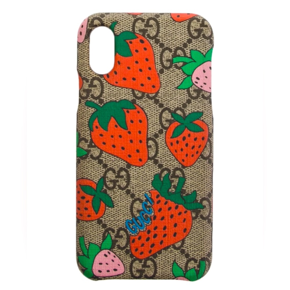 GUCCI || GG Limited Edition Strawberry Supreme iPhone X/XS Case ⭐️NIB⭐️ - Picture 3 of 8
